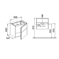 Keuco Royal Reflex Тумба под раковину 49,6x34,7x45h см 34090 110001