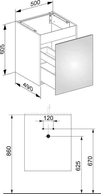 Keuco Plan Тумба под раковину 50x49x60,5h см, цвет: белый 32942 300000
