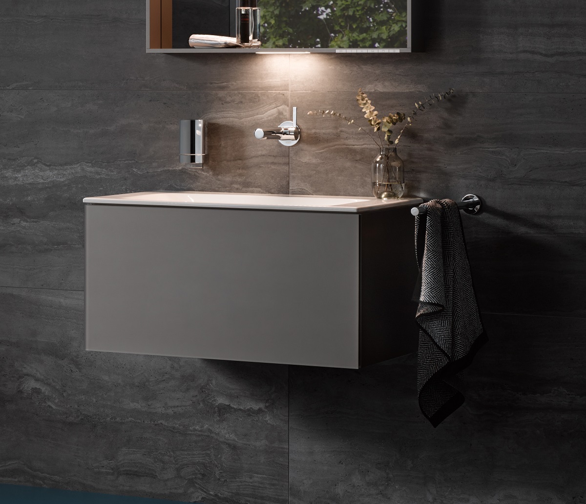 Keuco Plan Тумба под раковину 80x49x40h см, цвет: инокс матовый 32961 290000