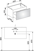 Keuco Plan Тумба под раковину 80x49x40h см, цвет: инокс матовый 32961 290000