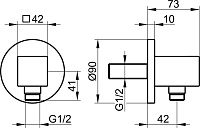 Keuco Edition 90 Шланговое подключение 9x9x7,3h см, цвет: хром 59047 010001