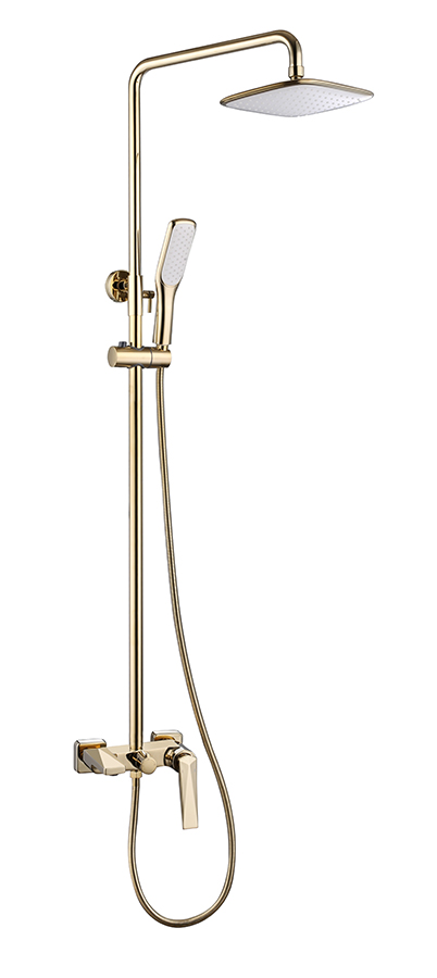 Boheme Venturo Душевая стойка: смеситель, излив, ручной душ, шланг, верхний душ 25 см, цвет: white 388