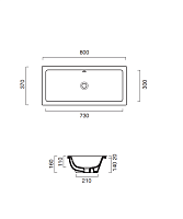Catalano Zero Раковина встраиваемая снизу 80x37 см, с переливом, покр. Cataglaze, цвет: белый глянц. 0124810001