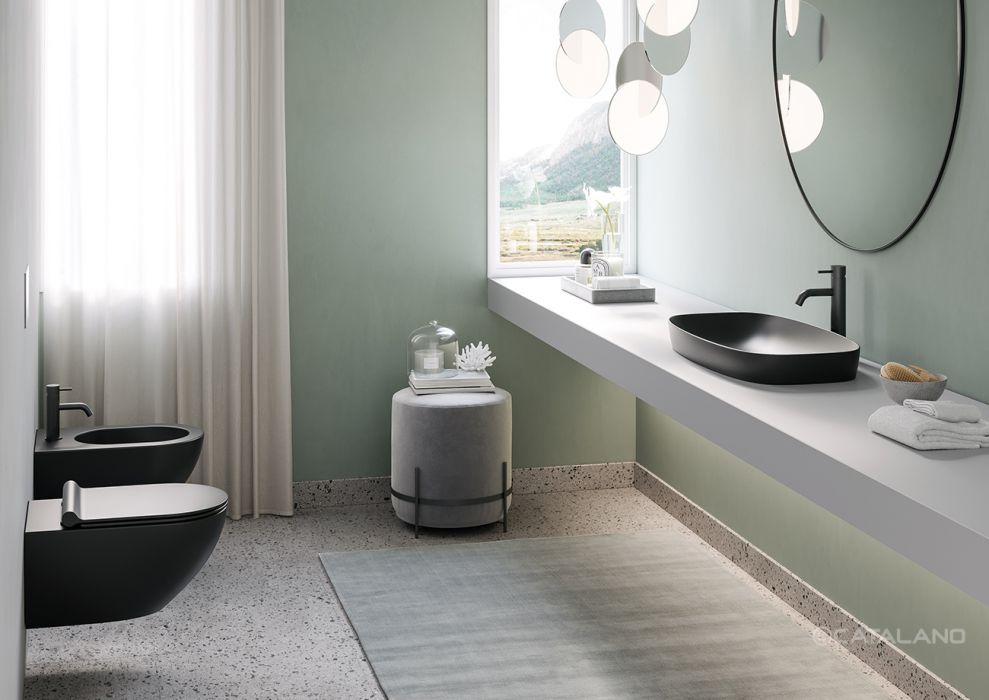 Catalano Sfera Унитаз подвесной безободковый 35x54 см, смыв торнадо, цвет: черный матовый 1VSF54RNS