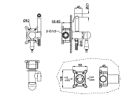 Boheme Brillante Гигиенический душ со смесителем и встраиваемой частью, цвет: chrome 436