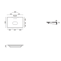 Catalano Ceramic Top Столешница керамическая 75x50 см, цвет: белый глянцевый 0830750001
