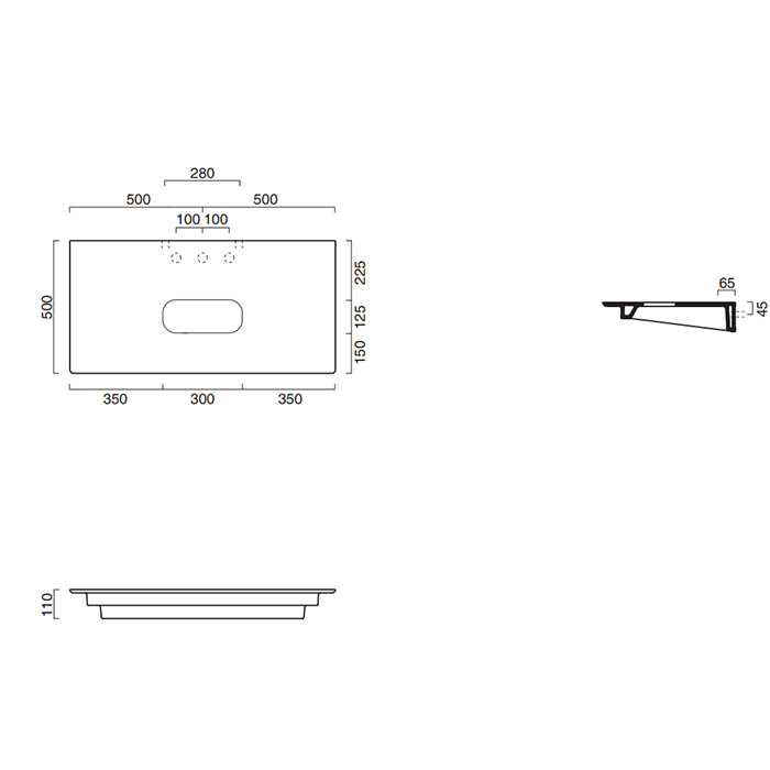 Catalano Ceramic Top Столешница керамическая 100x50 см, цвет: цемент матовый 0831000023