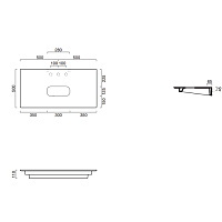 Catalano Ceramic Top Столешница керамическая 100x50 см, цвет: цемент матовый 0831000023