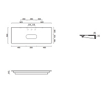 Catalano Ceramic Top Столешница керамическая 125x50 см, цвет: черный матовый 0831250022