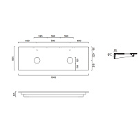 Catalano Ceramic Top Столешница керамическая 150x50 см, цвет: белый глянцевый 0831510001