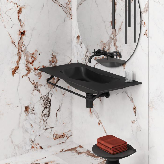 Catalano Comfort Раковина подвесная 100x50x13,5h см, без перелива, покр. Cataglaze цвет: черный мат. 1100EDNS