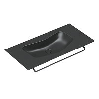 Catalano Comfort Раковина подвесная 100x50x13,5h см, без перелива, покр. Cataglaze цвет: черный мат. 1100EDNS