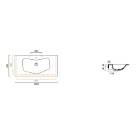 Catalano Comfort Раковина подвесная 100x50x13,5h см, без перелива, покр. Cataglaze цвет: черный мат. 1100EDNS