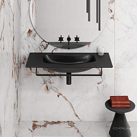 Catalano Comfort Раковина подвесная 100x50x13,5h см, без перелива, покр. Cataglaze цвет: черный мат. 1100EDNS