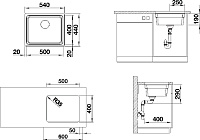 Blanco Etagon Кухонная мойка, встр. снизу 54x44x19h, цвет: сталь 521841