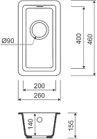 Iddis Tanto Мойка кухонная встраиваемая снизу 26x15,5x см, цвет: белый TU1W261i87