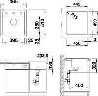 Blanco Dalago Кухонная мойка, встр. сверху 46,5x51x19h, цвет: коричневый 517165
