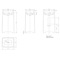 Knief Feel Раковина напольная 53х43х90h см, K-Stone, цвет: белый матовый 0600-022-01 bi matt