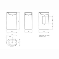 Knief Pearl Раковина напольная 50х40х90h см, K-Stone, цвет: белый матовый 0600-051-01/bi matt