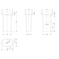 Knief Prime Раковина напольная 53х35х90h cм, K-Stone, цвет: белый матовый 0600-012-01WA