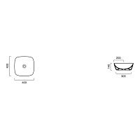 Catalano Zero Раковина чаша 40x40x14h см, без перелива, покр. Cataglaze, цвет: серебро/белый глянц. 0622400041