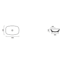 Catalano Zero Раковина чаша 60x40x14h см, без перелива, покр Cataglaze, цвет: золото/белый глянцевый 0622600042