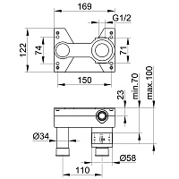 Keuco Встраиваемая часть на 1 потребитель для встраиваемых смесителей 59916 000070