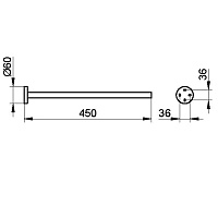 Keuco Полотенцедержатель одинарный 6x45x6h см, цвет: хром 19020 010000