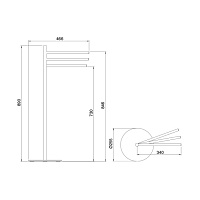 Treemme Tonda Полотенцедержатель 89 см, напольный, цвет: золото IT2Z17DDZZZZ