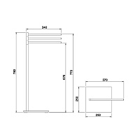 Treemme Quadra Полотенцедержатель напольный, цвет: золото IT1Z17DDZZZZ