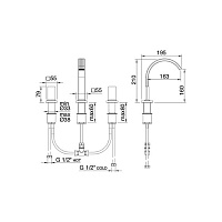 Treemme Kea Смеситель для биде на 3 отверстия, цвет: хром IT7A27CCK1ZZ