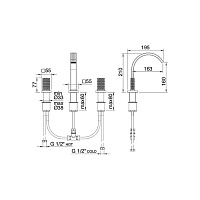 Treemme Kea Смеситель для биде на 3 отверстия, цвет: хром IT7A27CCROZZ