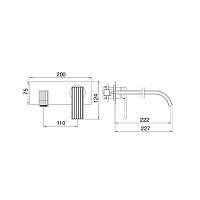 Treemme Ios Смеситель для раковины, встраиваемый, цвет: золото 24k RWIT2AA6DD04