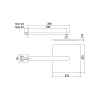 Treemme Hask Верхний душ 25x25 см, настенный, цвет: хром RWIT6A47CC01