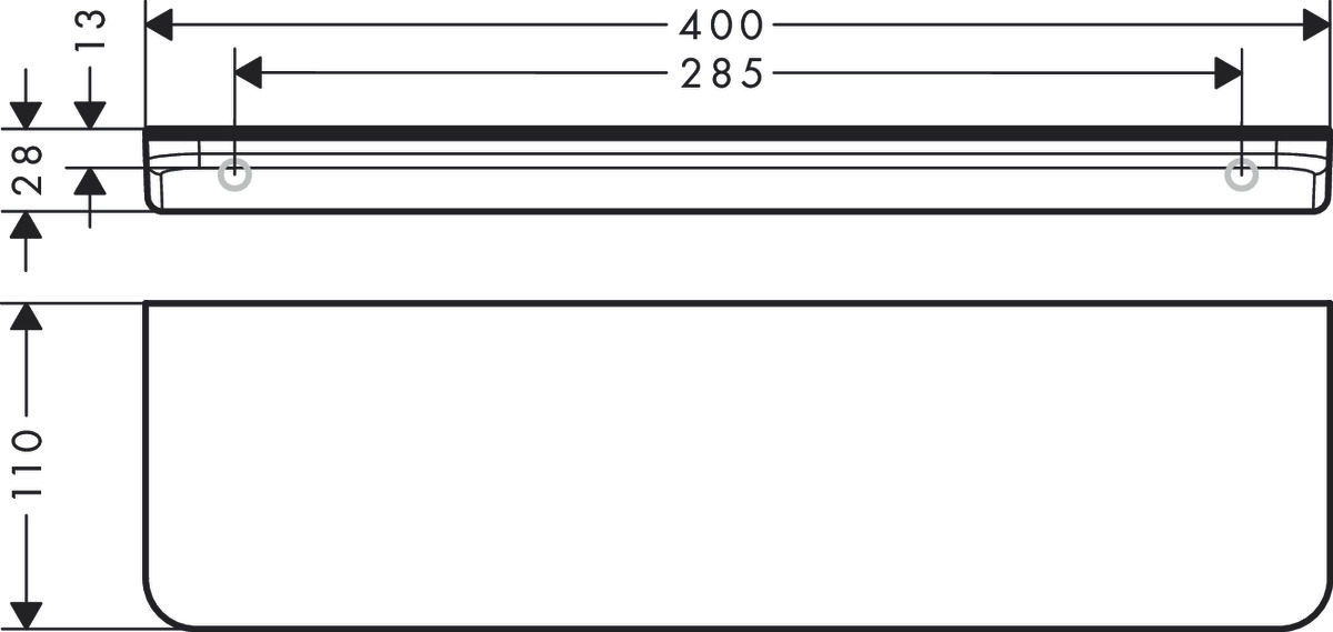 Axor Universal Circular Полка 40x11 см, подвесная, латунь, цвет: шлифованное золото 42844250