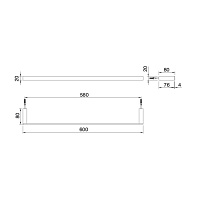 Treemme Quadra Полотенцедержатель 60 см, цвет: золото IT1Z05DDZZZZ