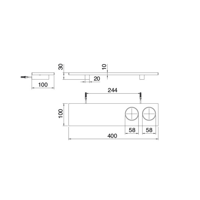 Treemme Quadra Полочка 40 см, цвет: черный IT1Z16NNZZZZ