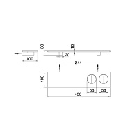Treemme Quadra Полочка 40 см, цвет: черный IT1Z16NNZZZZ