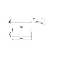 Treemme Quadra Полотенцедержатель 30 см, цвет: хром IT1Z24CCZZZZ