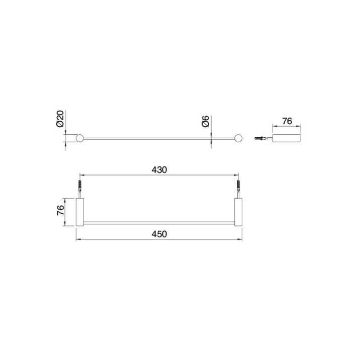 Treemme Filo Полотенцедержатель 45 см, цвет: хром IT3Z06CCZZZZ