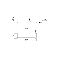 Treemme Filo Полотенцедержатель 30 см, цвет: золото IT3Z24DDZZZZ