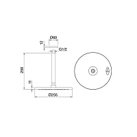Treemme 3.6MM Верхний душ d25 см, цвет: нержавеющая сталь IT6598ISZZVS