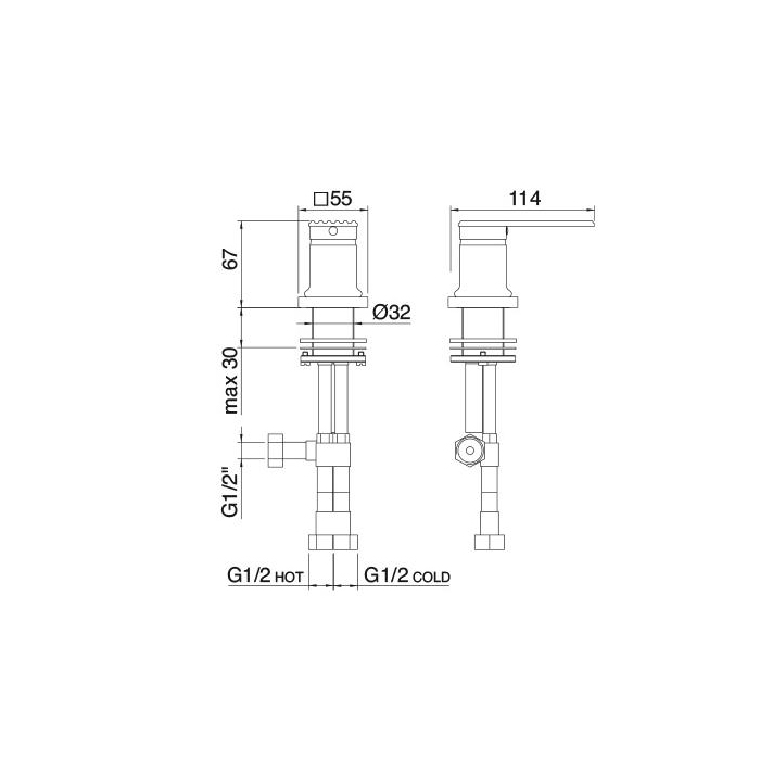 Treemme Ios Смеситель для раковины, на 1 отв., цвет: хром RWIT2A68CC02