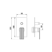 Treemme Ios Смеситель для ванны/душа, встраиваемый, цвет: черный матовый RWIT2AB1NN04