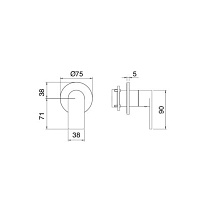 Treemme 3.6MM Смеситель для душа, встраиваемый, цвет: нержавеющая сталь RWIT9AC8IS01