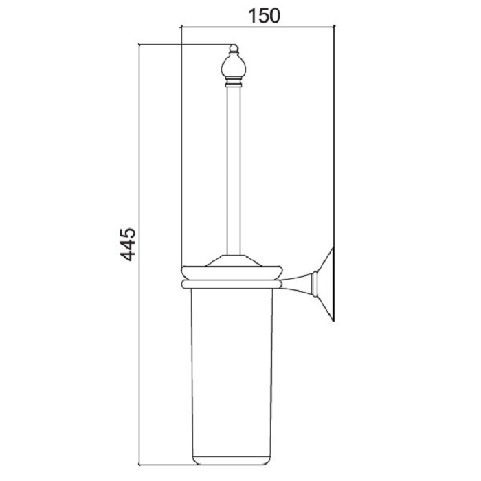 Sbordoni Flora Ершик для унитаза подвесной с керамической колбой, цвет: никель FL111NI