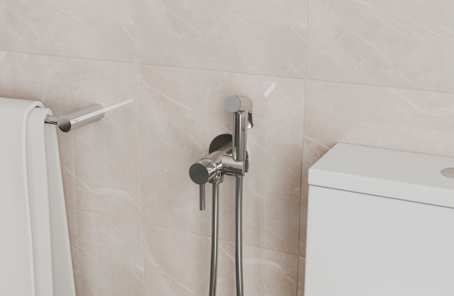 Bravat Смеситель с гигиеническим душем, со встроенной частью в комплекте, цвет: хром D9151CP-ENG