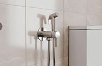 Bravat Смеситель с гигиеническим душем, со встроенной частью в комплекте, цвет: хром D9151CP-ENG