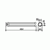 Keuco Astor Полотенцедержатель одинарный неповоротный 43,4 cм, цвет: хром 21180 10000