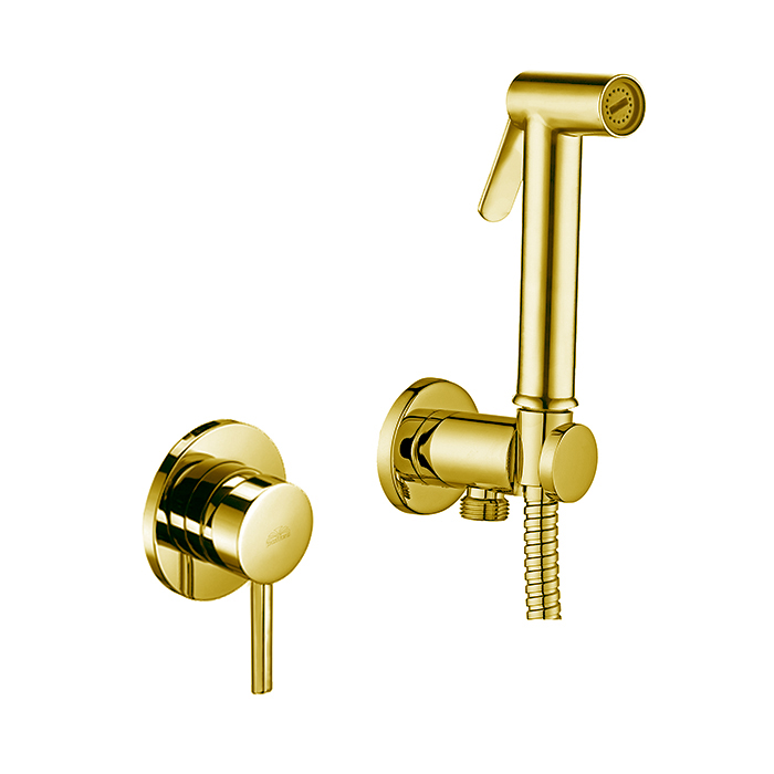 Paffoni Doccia Гигиенический душ со смесителем, цвет: золото медовое брашированное KITDUP110HGSP